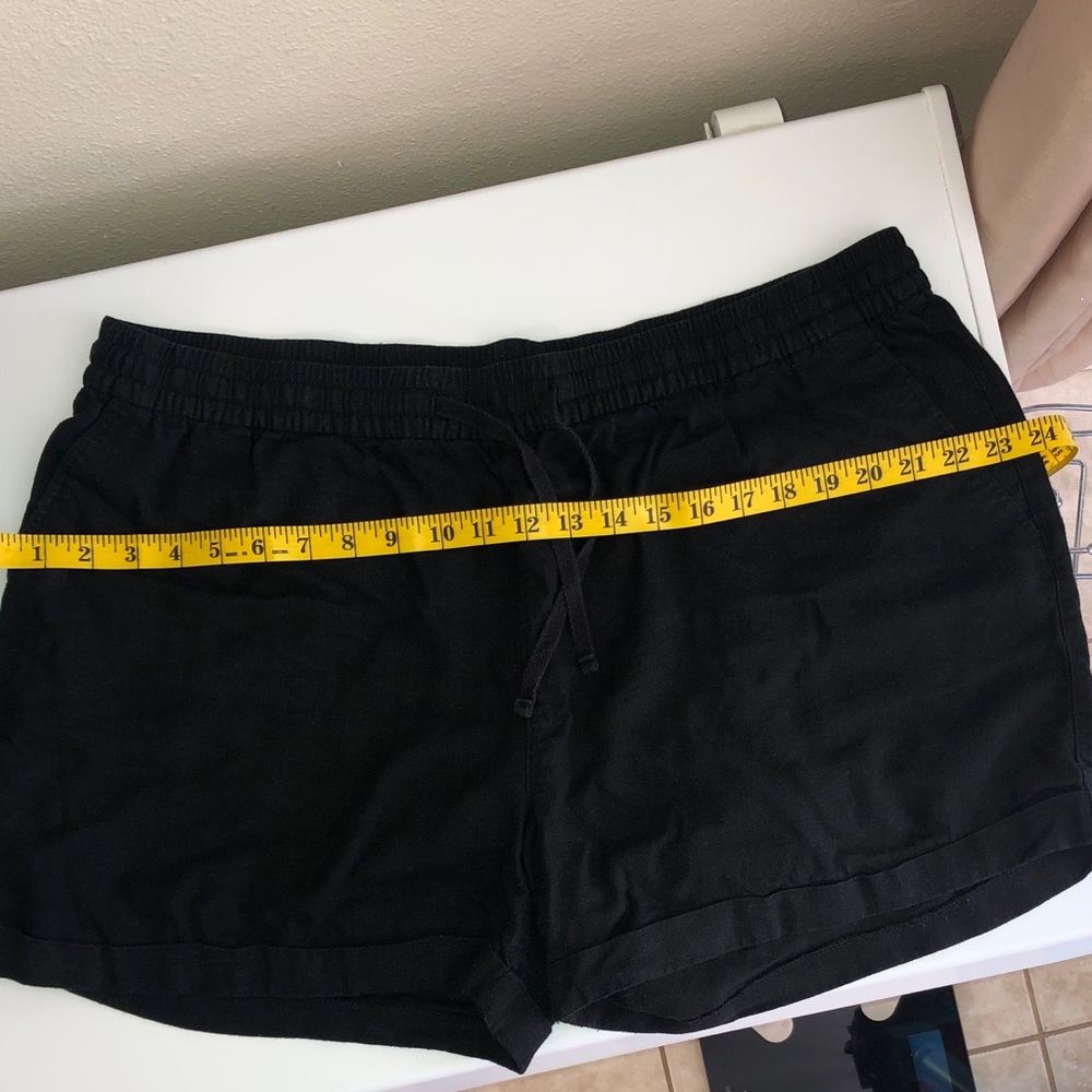 Black linen shorts